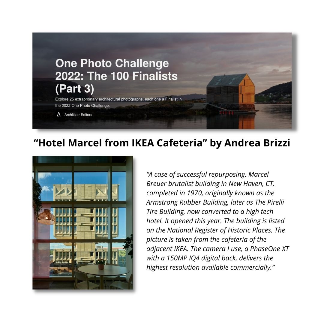 Read more about the article Top 100 Finalist for Architizer’s One Photo Challenge 2022